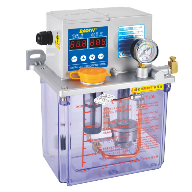Baotn China Auto Lubrication Pump BTA-A2 Type Oil Lubricating Pump with Digital Display Intermittent Electric Lubricating Gear Pump